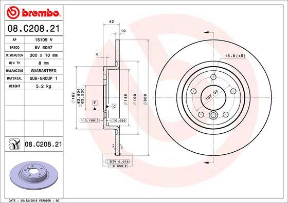 Disc frana 08.C208.21 BREMBO