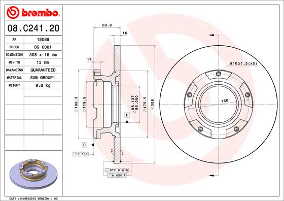 Disc frana 08.C241.20 BREMBO