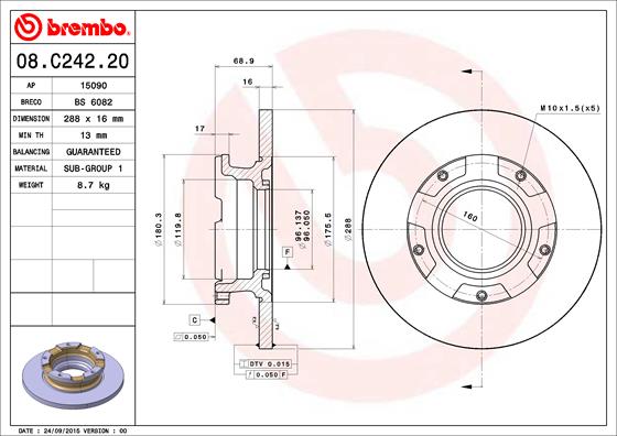 Disc frana 08.C242.20 BREMBO