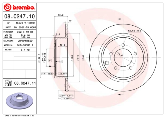 Disc frana 08.C247.11 BREMBO