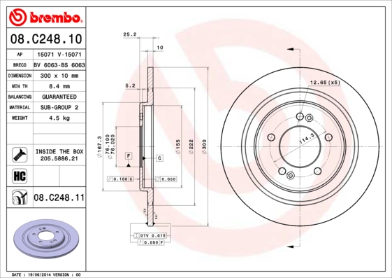 Disc frana 08.C248.11 BREMBO