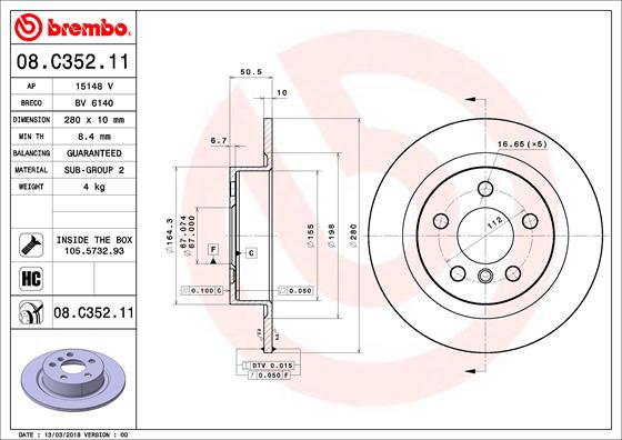 Disc frana 08.C352.11 BREMBO