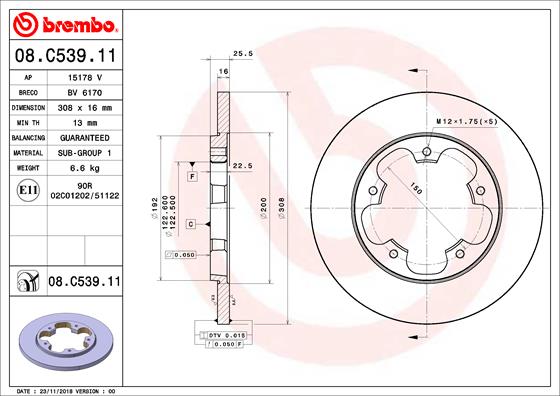 Disc frana 08.C539.11 BREMBO