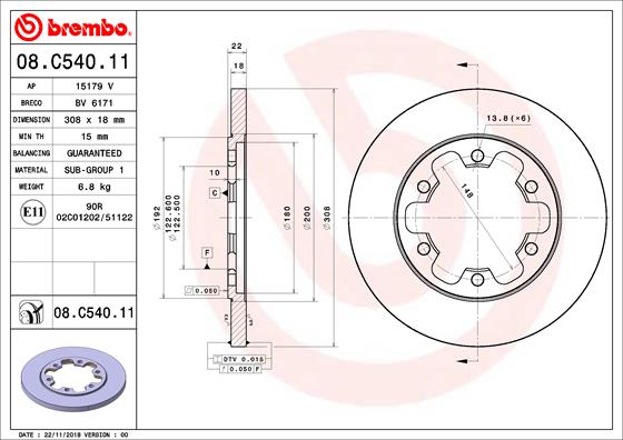 Disc frana 08.C540.11 BREMBO