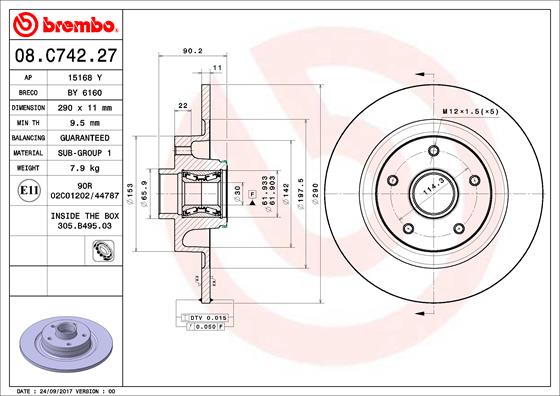 Disc frana 08.C742.27 BREMBO