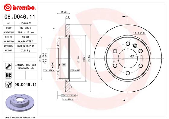 Disc frana 08.D046.11 BREMBO