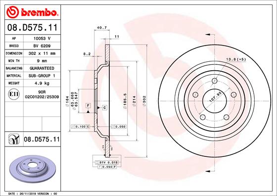 Disc frana 08.D575.11 BREMBO