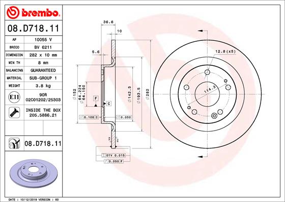 Disc frana 08.D718.11 BREMBO