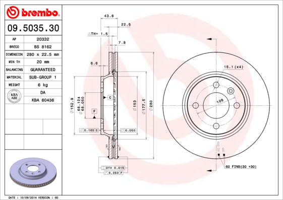 Disc frana 09.5035.30 BREMBO