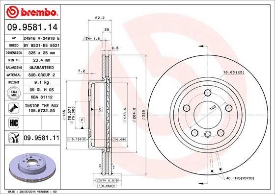 Disc frana 09.9581.11 BREMBO