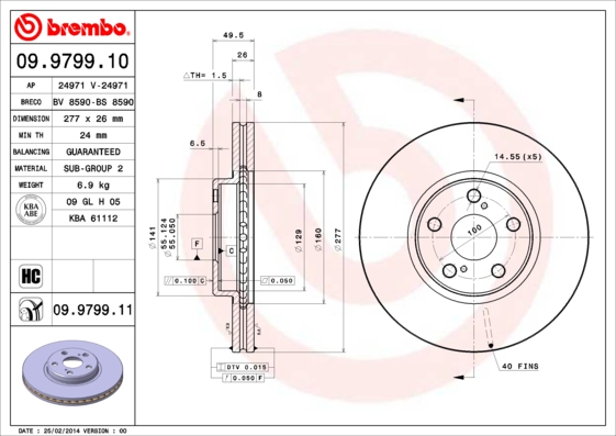 Disc frana 09.9799.11 BREMBO