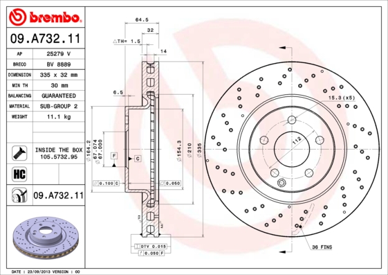 Disc frana 09.A732.11 BREMBO