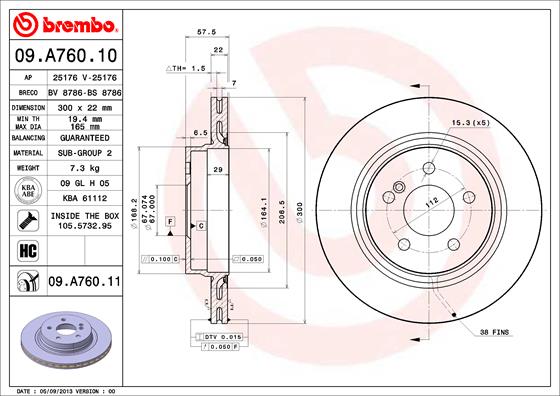 Disc frana 09.A760.11 BREMBO