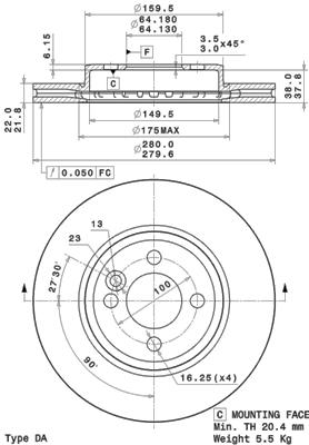 Disc frana 09.A761.11 BREMBO