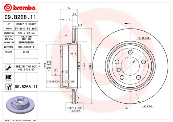 Disc frana 09.B268.11 BREMBO