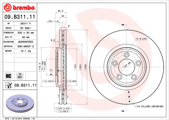 Disc frana 09.B311.11 BREMBO