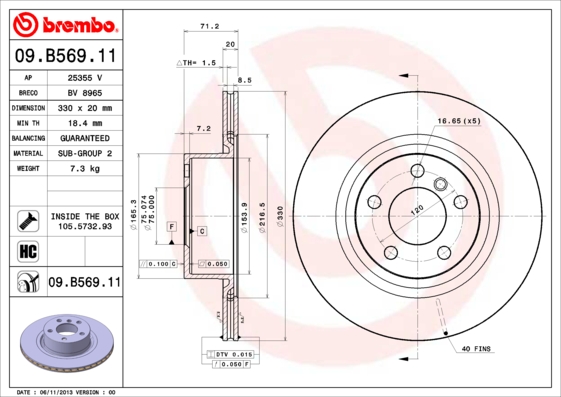 Disc frana 09.B569.11 BREMBO