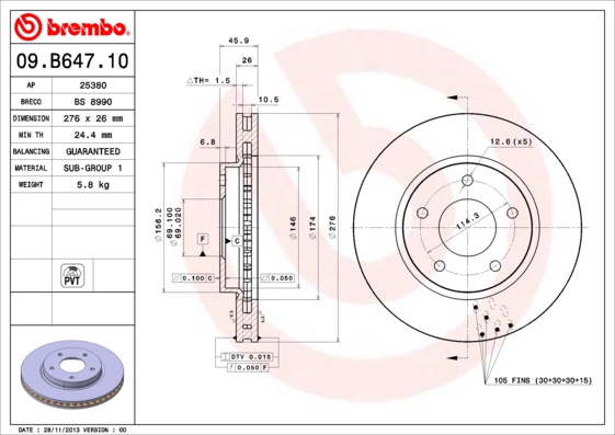 Disc frana 09.B647.11 BREMBO