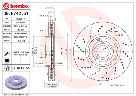 Disc frana 09.B742.51 BREMBO