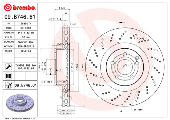 Disc frana 09.B746.61 BREMBO