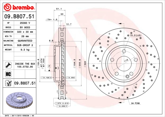 Disc frana 09.B807.51 BREMBO