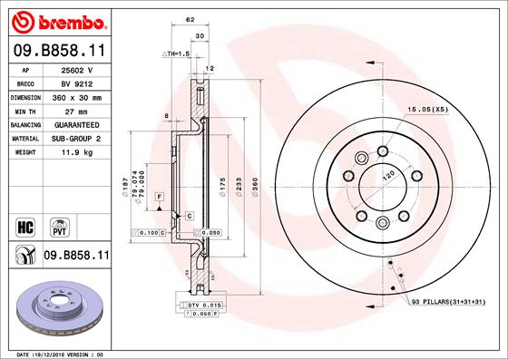 Disc frana 09.B858.11 BREMBO