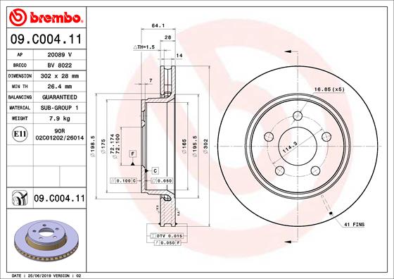 Disc frana 09.C004.11 BREMBO