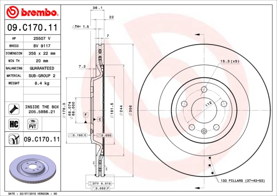 Disc frana 09.C170.11 BREMBO