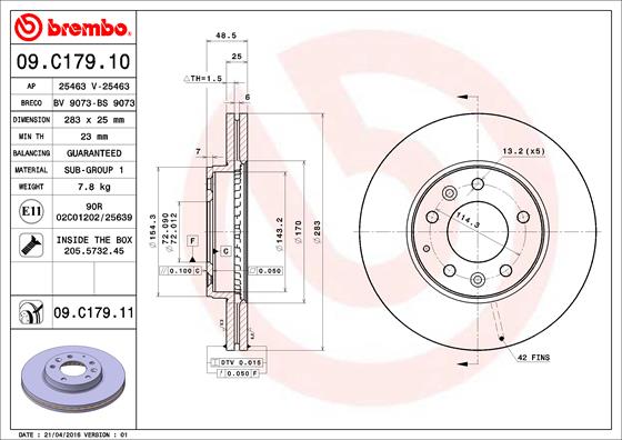 Disc frana 09.C179.11 BREMBO