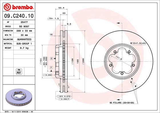 Disc frana 09.C240.10 BREMBO