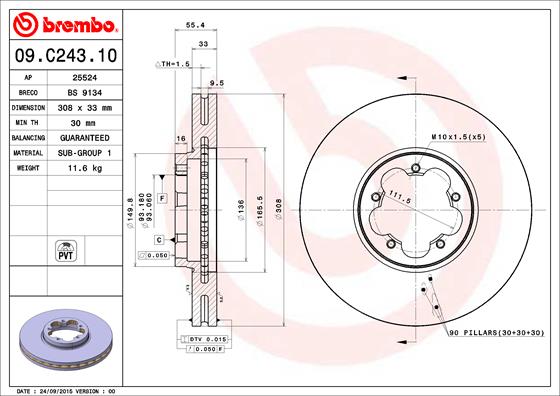 Disc frana 09.C243.10 BREMBO