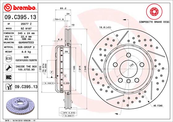 Disc frana 09.C395.13 BREMBO