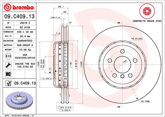 Disc frana 09.C409.13 BREMBO