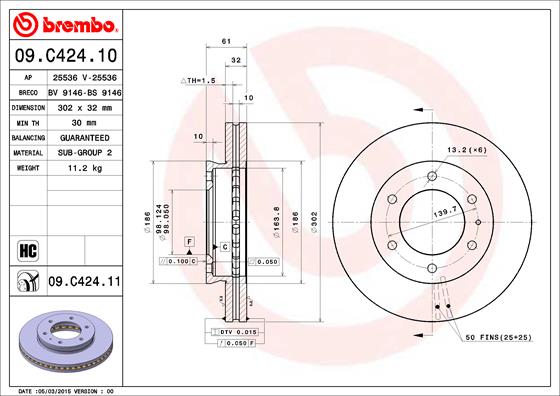 Disc frana 09.C424.11 BREMBO