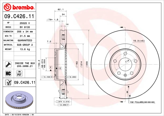 Disc frana 09.C426.11 BREMBO