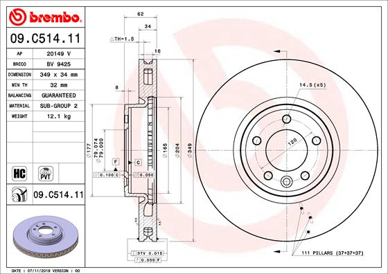 Disc frana 09.C514.11 BREMBO