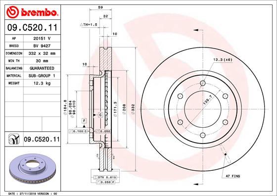 Disc frana 09.C520.11 BREMBO
