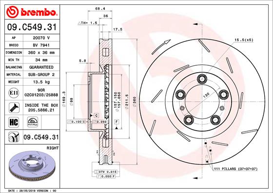 Disc frana 09.C549.31 BREMBO