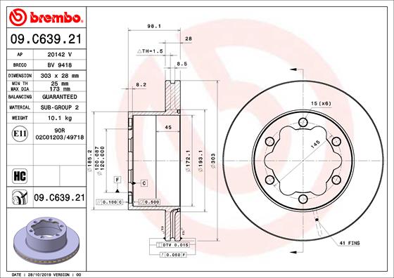 Disc frana 09.C639.21 BREMBO