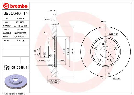 Disc frana 09.C648.11 BREMBO