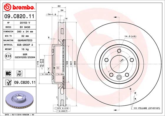 Disc frana 09.C820.11 BREMBO