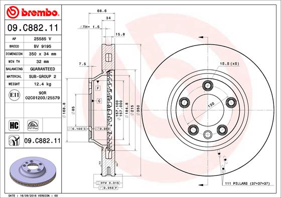 Disc frana 09.C882.11 BREMBO