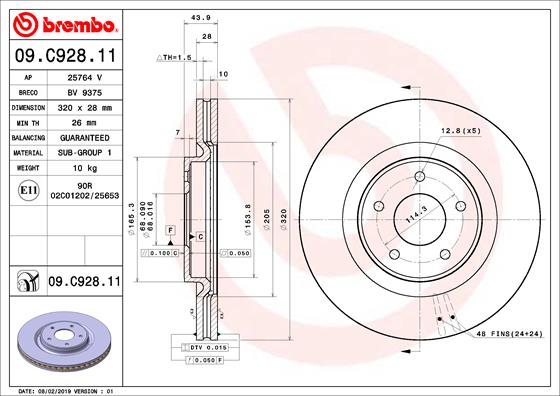 Disc frana 09.C928.11 BREMBO