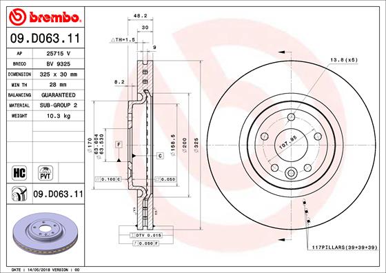 Disc frana 09.D063.11 BREMBO