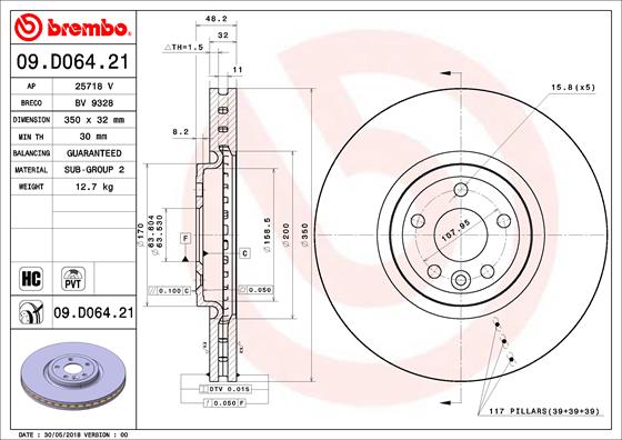 Disc frana 09.D064.21 BREMBO