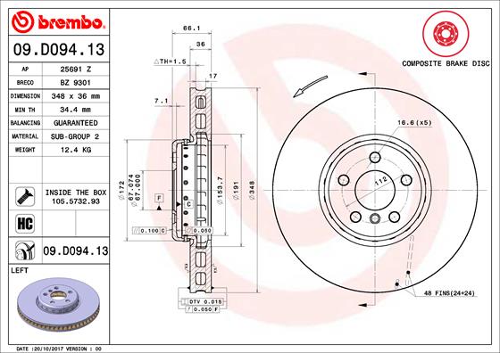 Disc frana 09.D094.13 BREMBO