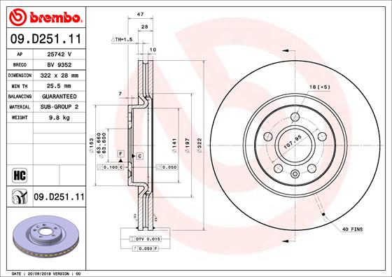 Disc frana 09.D251.11 BREMBO