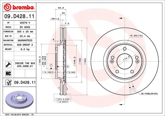 Disc frana 09.D428.11 BREMBO