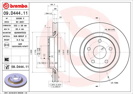 Disc frana 09.D444.11 BREMBO