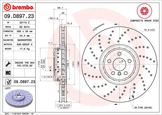 Disc frana 09.D897.23 BREMBO